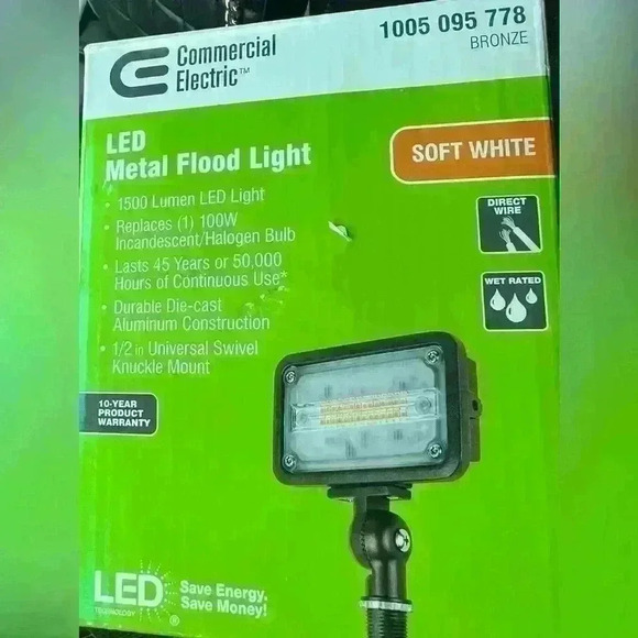 Commercial Electric 16W Bronze Integrated Outdoor LED Weatherproof Wall Wash - Picture 2 of 2